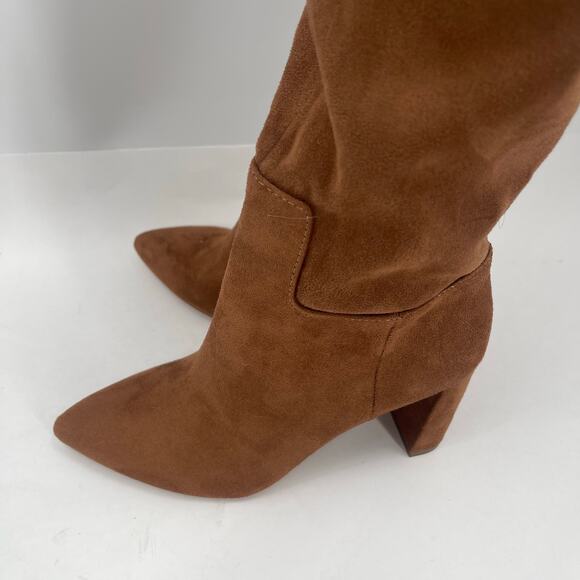 JESSICA SIMPSON Akemi Boots Size 6 Over the Knee Faux Suede Pull On NWOT Tan - Picture 4 of 16